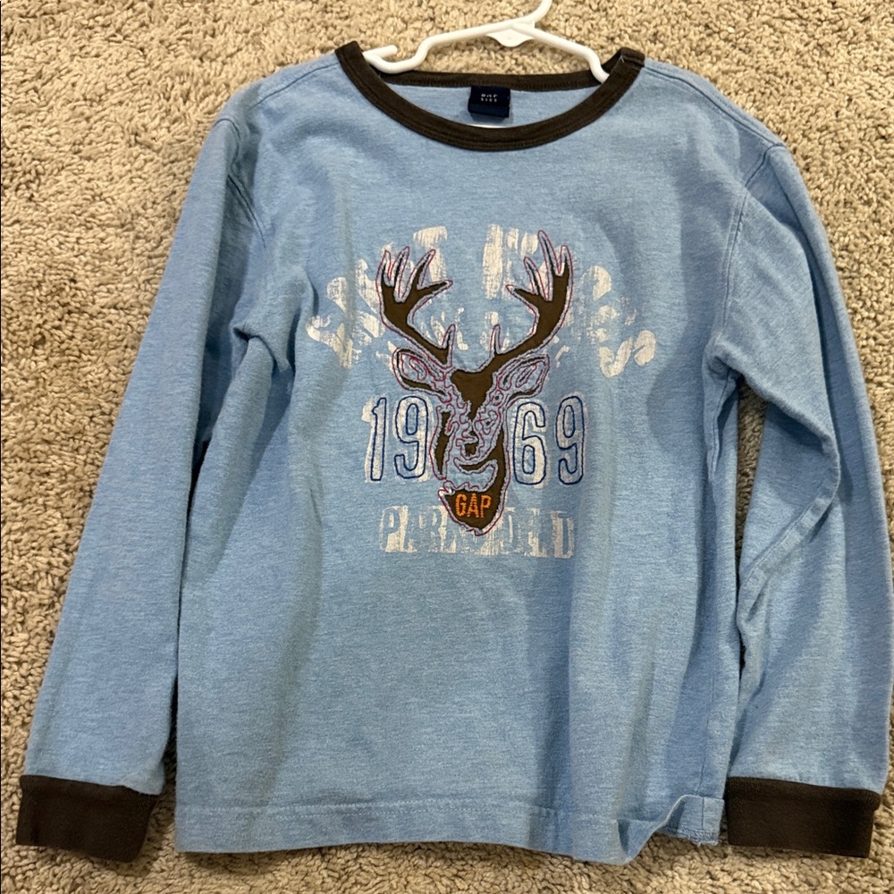 GAP Kids Blue and Brown Graphic Tee